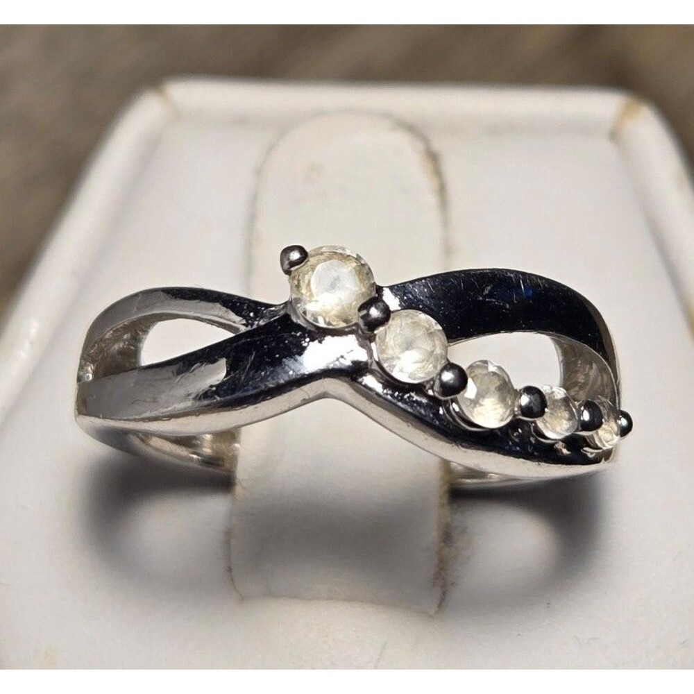 Frosted vintage sterling silver ring sz 6